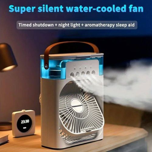 Portable Mini Electric Fan Air Conditioner Humidifier With LED Night Light