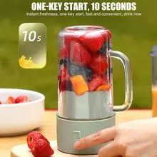 Mug Shaped Portable Blender With Straw