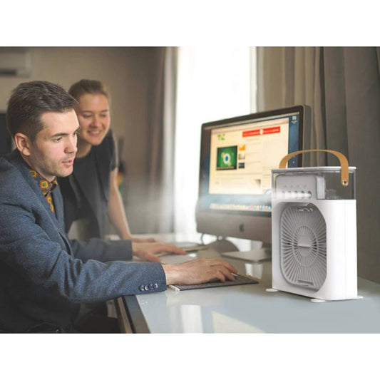 Portable Mini Electric Fan Air Conditioner Humidifier With LED Night Light