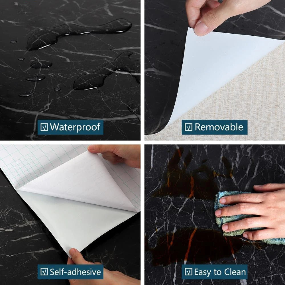 Self Adhesive Marble Sheet for Kitchen-Anti Oil and Heat Resistant Wallpaper (60x 200 cm)