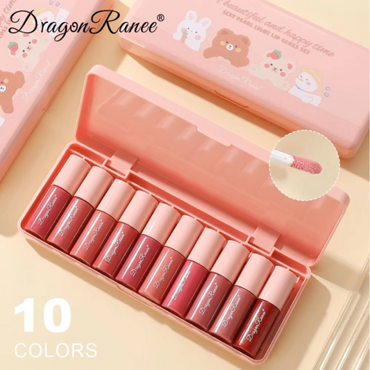 Dragon Ranee – 10 Mini Cartoon Mirror Lip Gloss Set