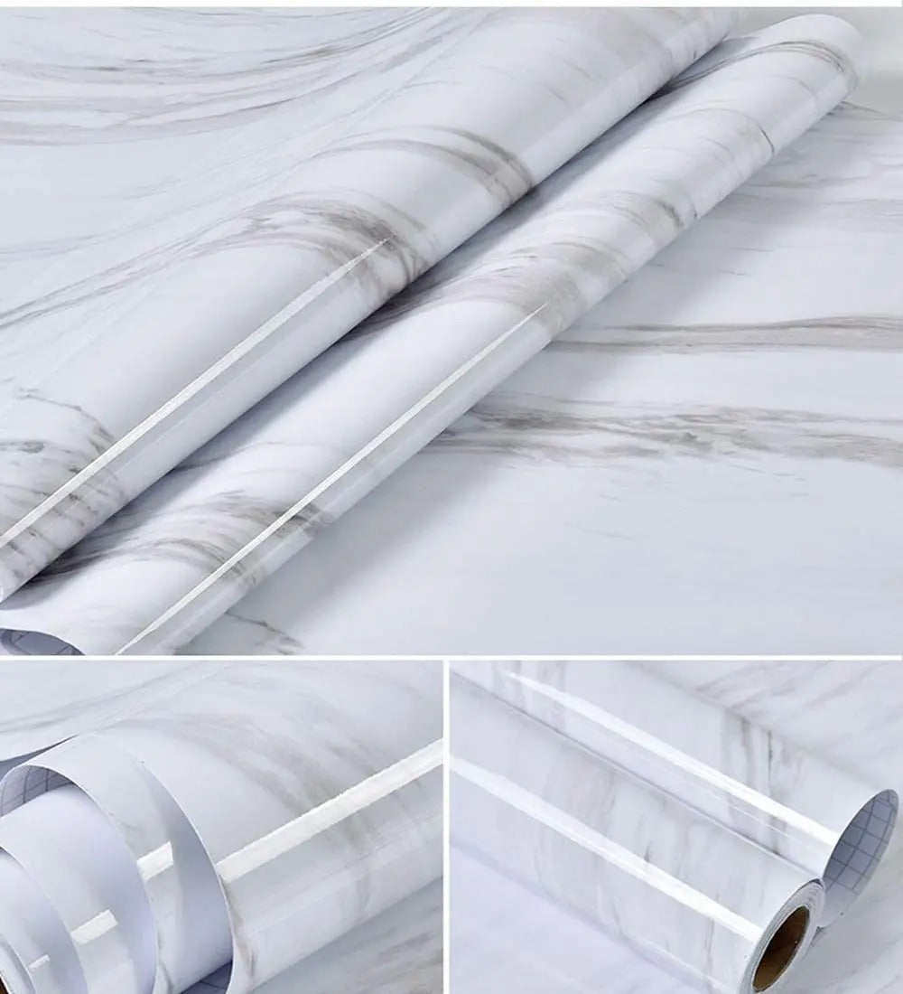 Self Adhesive Marble Sheet for Kitchen-Anti Oil and Heat Resistant Wallpaper (60x 200 cm)