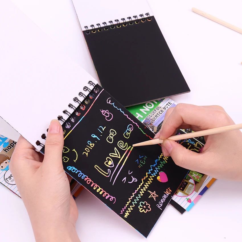 Scratch Note Black Cardboard Creative (pen included)