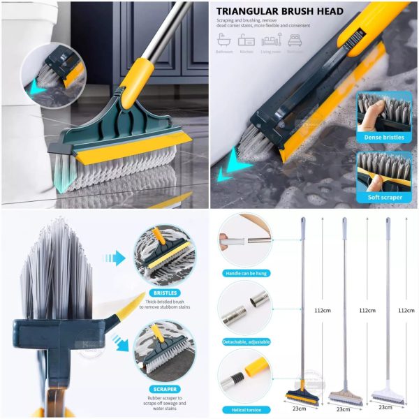 2 In 1 Floor Cleaning Brush | Bathroom Tile | Windows | With 120° Rotatable Head