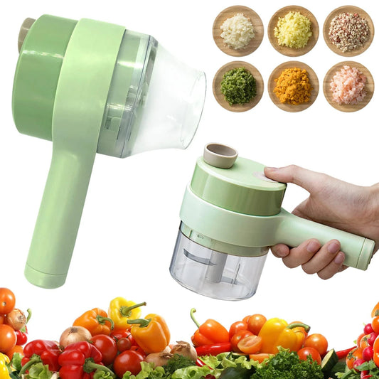 4 In 1 Portable Electric Vegetable Cutter Set Mini Wireless