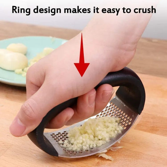 Manual Stainless Steel Garlic Crusher With Handle
