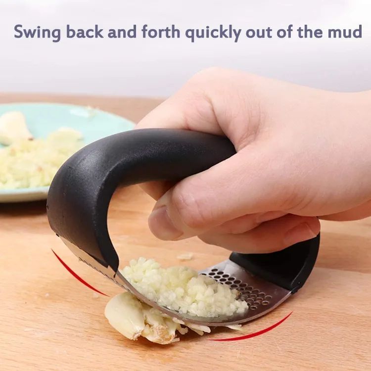 Manual Stainless Steel Garlic Crusher With Handle
