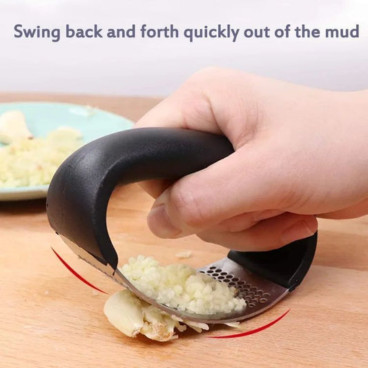 Manual Stainless Steel Garlic Crusher With Handle