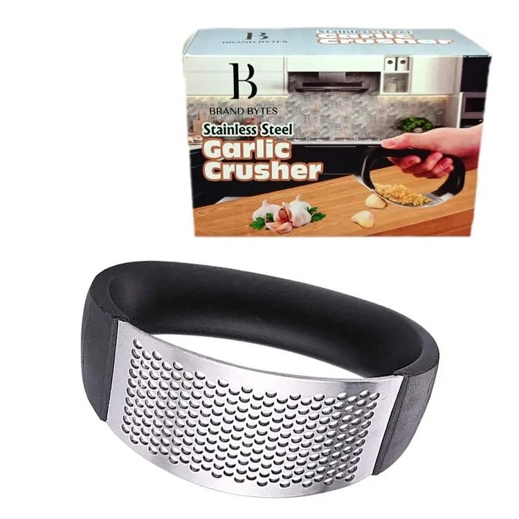 Manual Stainless Steel Garlic Crusher With Handle