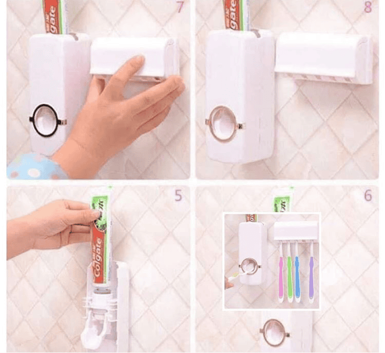 Automatic Toothpaste Dispenser Set With 5 Brush Holder