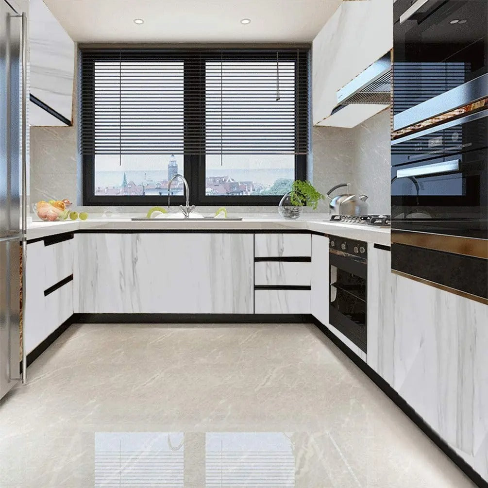 Self Adhesive Marble Sheet for Kitchen-Anti Oil and Heat Resistant Wallpaper (60x 200 cm)