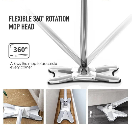 X Shape Microfiber Mop | Twist Mop With 360 Rotating Head
