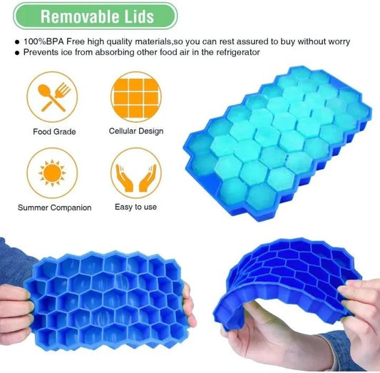 37 Cavity Silicone  Ice Cube Reusable Tray (Multicolor)