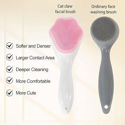 Silicone Face Scrubber Exfoliating Brush, Manual Handheld Massager