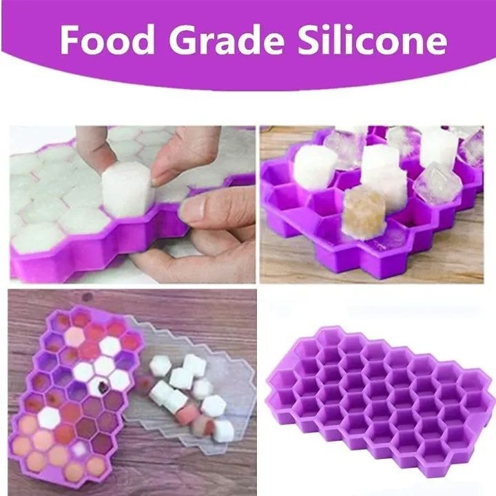 37 Cavity Silicone  Ice Cube Reusable Tray (Multicolor)