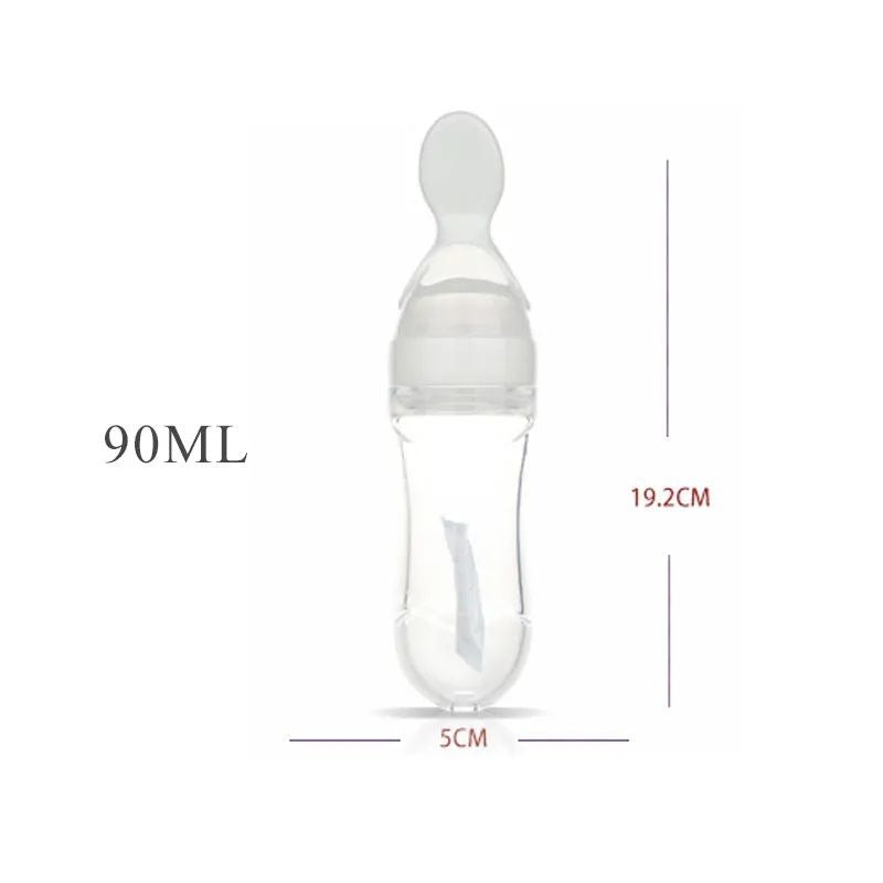 Infant Baby Silica Gel Bottle Feeder With A Spoon Feeder