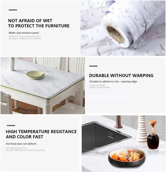 Self Adhesive Marble Sheet for Kitchen-Anti Oil and Heat Resistant Wallpaper (60x 200 cm)