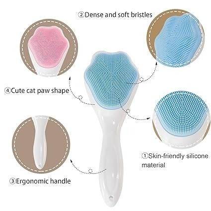 Silicone Face Scrubber Exfoliating Brush, Manual Handheld Massager