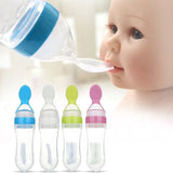 Infant Baby Silica Gel Bottle Feeder With A Spoon Feeder