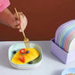 Kitchen Accessories Square Plastic Dinner Plate Set (Set of 10 Pcs, Multicolor)