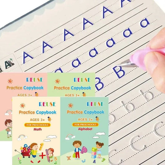 Magic Practice Copybook (4 Books+ 1 Pen + 8 Refills)