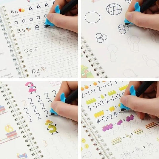 Magic Practice Copybook (4 Books+ 1 Pen + 8 Refills)