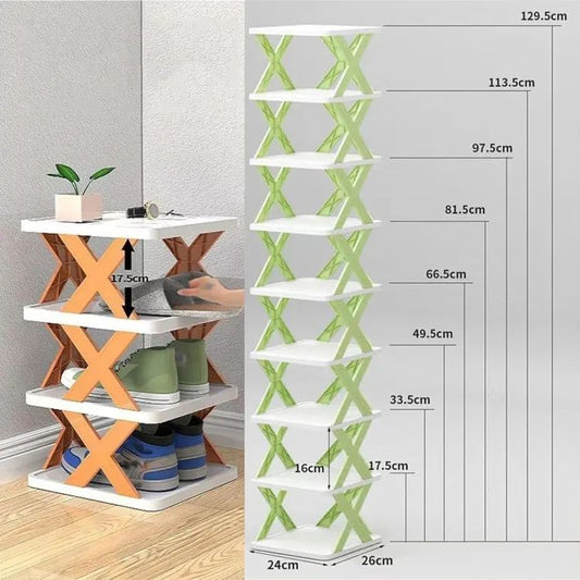 Stackable Vertical Space Saving Shoe Storage Rack Bookshelf Organizer (5 Layer)