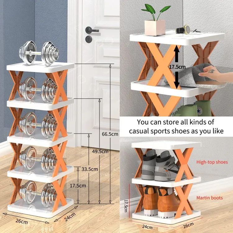 Stackable Vertical Space Saving Shoe Storage Rack Bookshelf Organizer (5 Layer)