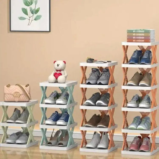 Stackable Vertical Space Saving Shoe Storage Rack Bookshelf Organizer (5 Layer)