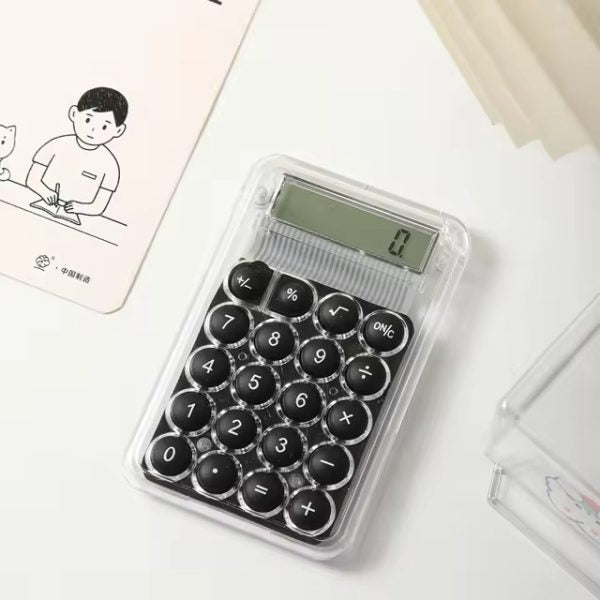 8-Digit Handheld Electronic Calculator with LCD Display & Silicone Buttons