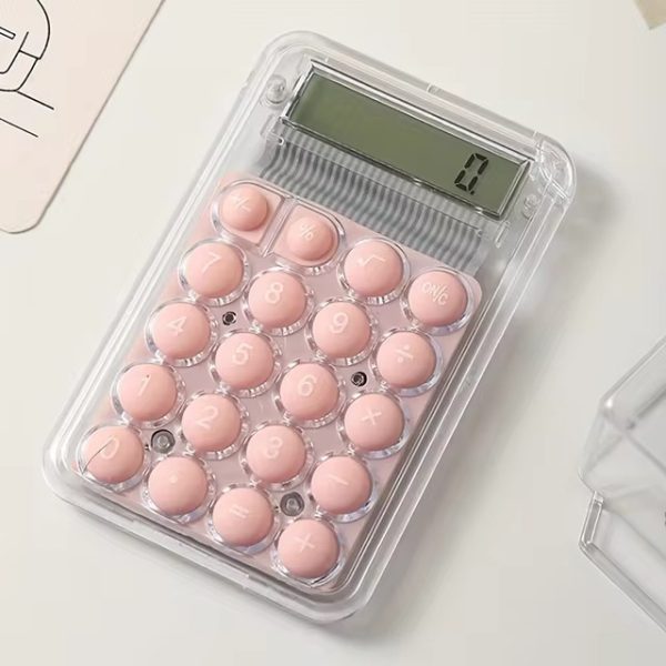 8-Digit Handheld Electronic Calculator with LCD Display & Silicone Buttons
