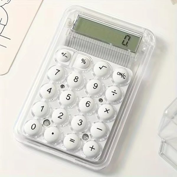 8-Digit Handheld Electronic Calculator with LCD Display & Silicone Buttons
